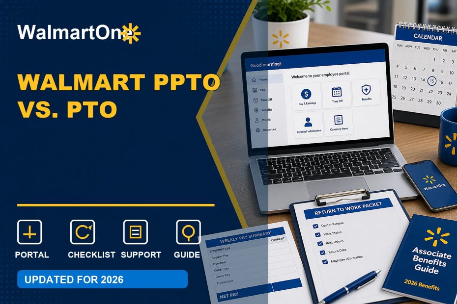 Walmart PPTO vs PTO guide with protected time, regular PTO, schedule, and attendance checklist